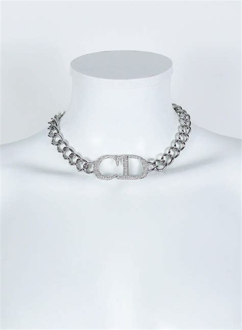 dior choker silber